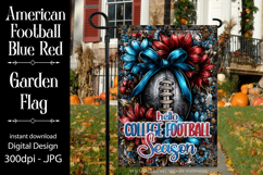 Football Garden Flag, Blue Red Football Garden Flag, d4 Product Image 1