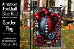 Football Garden Flag, Blue Red Football Garden Flag, d7 Product Image 1