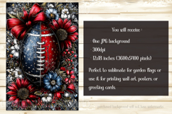 Football Garden Flag, Blue Red Football Garden Flag, d7 Product Image 2