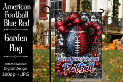 Football Garden Flag, Blue Red Football Garden Flag, d8 Product Image 1
