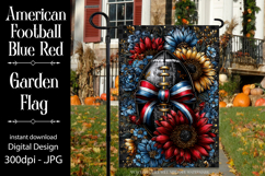 Football Garden Flag, Blue Red Football Garden Flag, d9 Product Image 1