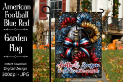 Football Garden Flag, Blue Red Football Garden Flag, d10 Product Image 1