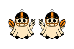 American Football Boo Ghost Halloween Earrings Lasercut Product Image 2
