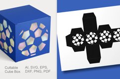 Football Cuttable Cube Gift Box with Holes SVG