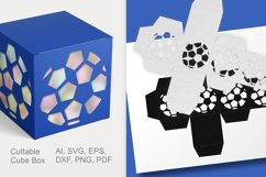 Football Cuttable Cube Gift Box with Holes SVG
