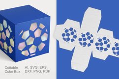 Football Cuttable Cube Gift Box with Holes SVG