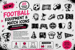 Football Equipment And Match Icons International Tournament Product Image 1