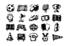 Football Equipment And Match Icons International Tournament Product Image 2