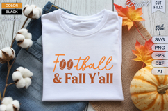 Football &amp; Fall Y&#039;all SVG File | Fall Retro SVG Product Image 1