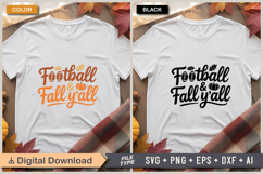 Football &amp; Fall Y&#039;all SVG File | Fall SVG | Autumn SVG Product Image 1