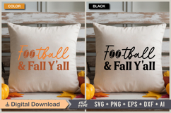 Football &amp; Fall Y&#039;all SVG File | Fall Retro SVG Product Image 3