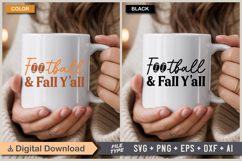 Football &amp; Fall Y&#039;all SVG File | Fall Retro SVG Product Image 4