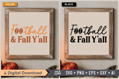 Football &amp; Fall Y&#039;all SVG File | Fall Retro SVG Product Image 5