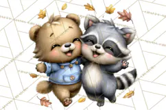 Fall Football Woodland Animals PNG Clipart Product Image 2