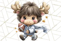 Fall Football Woodland Animals PNG Clipart Product Image 3