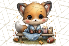 Fall Football Woodland Animals PNG Clipart Product Image 2