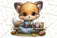 Fall Football Woodland Animals PNG Clipart Product Image 2