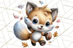 Fall Football Woodland Animals PNG Clipart Product Image 3