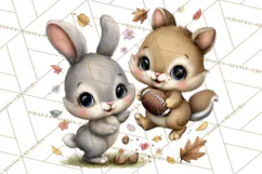 Fall Football Woodland Animals PNG Clipart Product Image 5