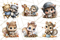 Fall Football Woodland Animals PNG Clipart Product Image 2