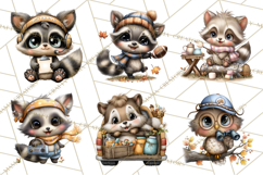 Fall Football Woodland Animals PNG Clipart Product Image 3