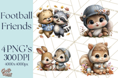 Fall Football Woodland Animals PNG Clipart Product Image 1