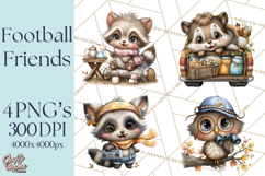 Fall Football Woodland Animals PNG Clipart Product Image 1