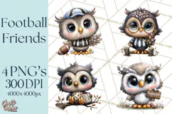 Fall Football Woodland Animals PNG Clipart Product Image 1