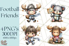 Fall Football Woodland Animals PNG Clipart Product Image 1