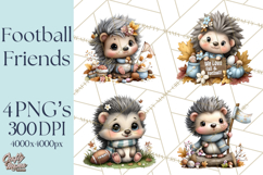 Fall Football Woodland Animals PNG Clipart Product Image 1