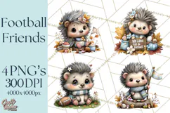 Fall Football Woodland Animals PNG Clipart Product Image 1