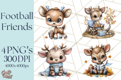 Fall Football Woodland Animals PNG Clipart Product Image 1