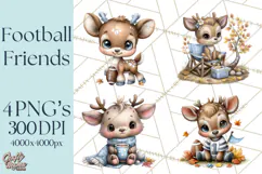 Fall Football Woodland Animals PNG Clipart Product Image 1