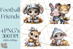 Fall Football Woodland Animals PNG Clipart Product Image 1
