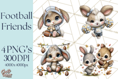 Fall Football Woodland Animals PNG Clipart Product Image 1