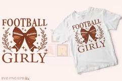 Bow Fall Coquette Football Girly SVG T shirt Design Product Image 2
