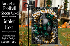 Football Garden Flag, Green Gold Football Garden Flag, d3 Product Image 1