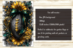 Football Garden Flag, Green Gold Football Garden Flag, d4 Product Image 2