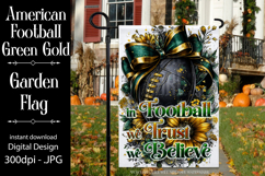 Football Garden Flag, Green Gold Football Garden Flag, d6 Product Image 1
