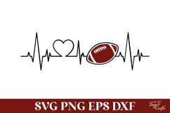 Football Heartbeat SVG Cut File Product Image 1