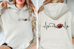 Football Heartbeat SVG Cut File | Football Family Shirts Product Image 3