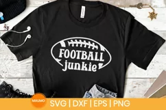 Football junkie, sports svg quote Product Image 2