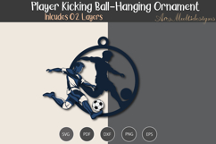 Hanging player kicking ball ornament Product Image 3