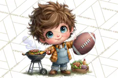 Football Kids Clipart PNG Fall Tailgate Game Day Clip Art Product Image 4
