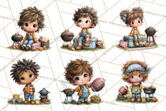 Football Kids Clipart PNG Fall Tailgate Game Day Clip Art Product Image 3