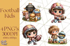 Football Kids Clipart PNG Fall Tailgate Game Day Clip Art Product Image 1