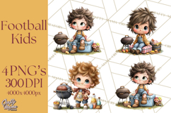 Football Kids Clipart PNG Fall Tailgate Game Day Clip Art Product Image 1
