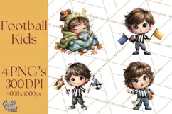 Football Kids Clipart PNG Fall Tailgate Game Day Clip Art Product Image 1