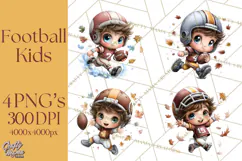 Football Kids Clipart PNG Fall Tailgate Game Day Clip Art Product Image 1