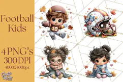 Football Kids Clipart PNG Fall Tailgate Game Day Clip Art Product Image 1